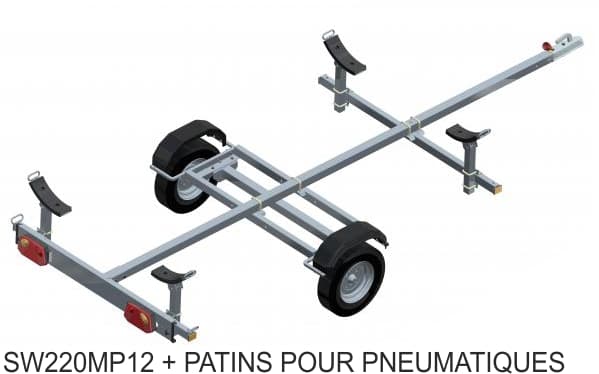 Remorque porte-bateau SUNWAY SW220MP12 â 4,40 m, 360 kg