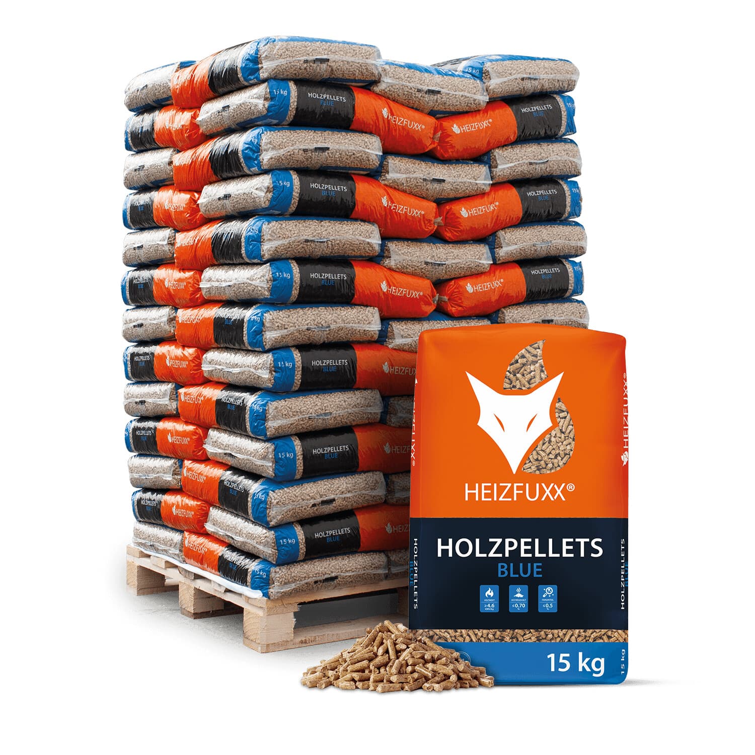 Pellets de Madera Heizfuxx Blue 65 x 15 kg