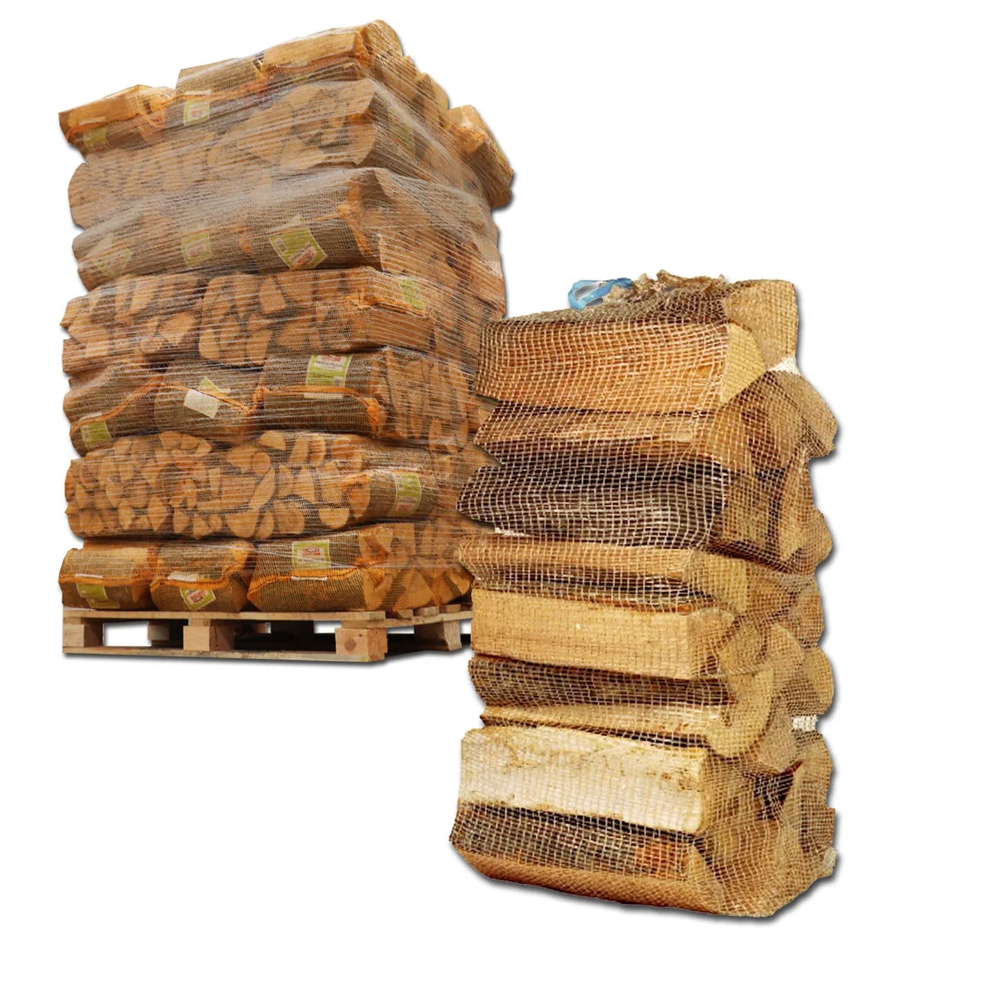 40 Netzsäcke Heizholz 25 kg – Hartholz-Mix 30 cm