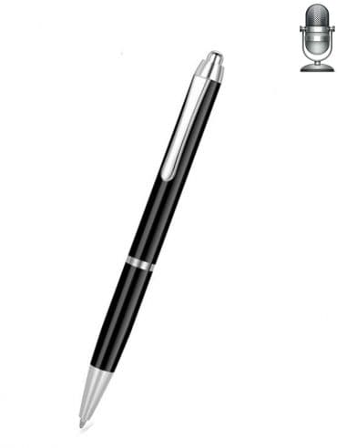 Stylo micro espion noir - Enregistrement en continu 20h