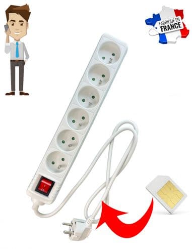 Multiprise micro espion GSM - écoute à distance en direct - 6 prises