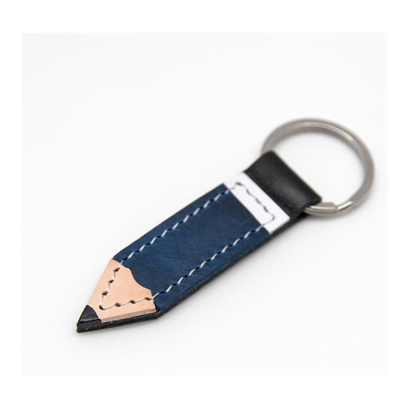 Porte-clés en cuir Crayon bleu HERR PONG