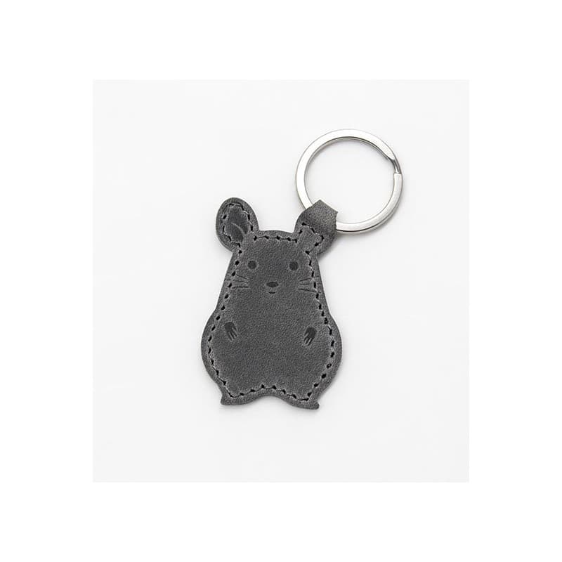Porte-clés en cuir Little Mouse gris HERR PONG
