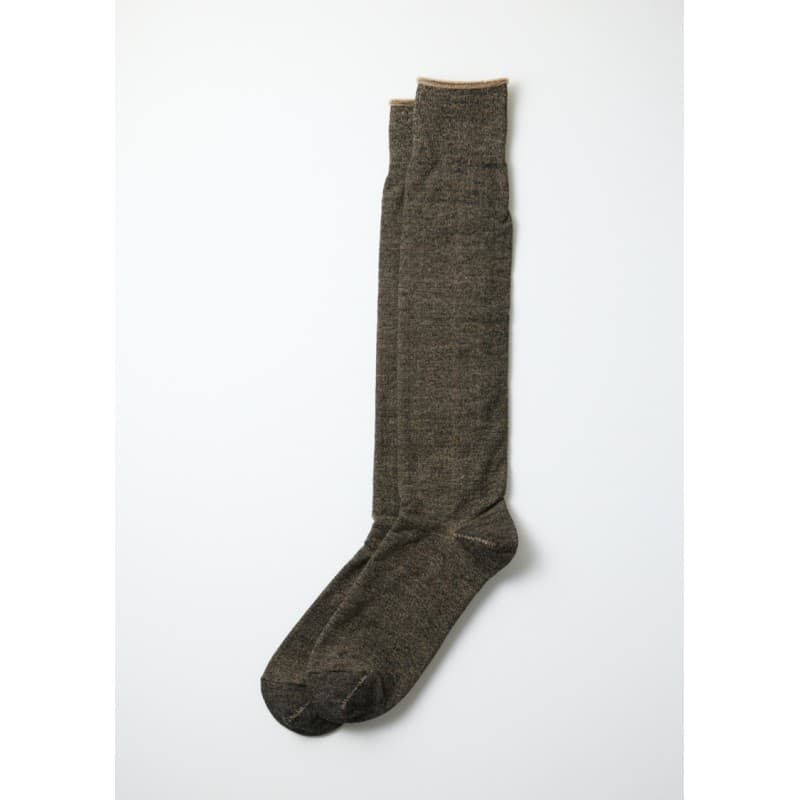 Chaussettes hautes merino coton noir/beige ROTOTO - 42-45FR/9-11US
