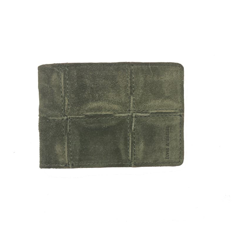 Portefeuille Fire & Hide Compact Green Suede ELVIS & KRESSE