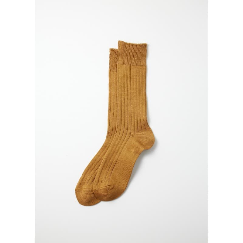 Chaussettes lin-coton ocre ROTOTO - 42-45FR/9-11US