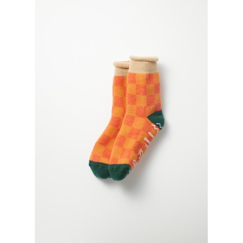 Chaussettes d’intérieur Damiers Orange ROTOTO - 36-39FR/5-7US
