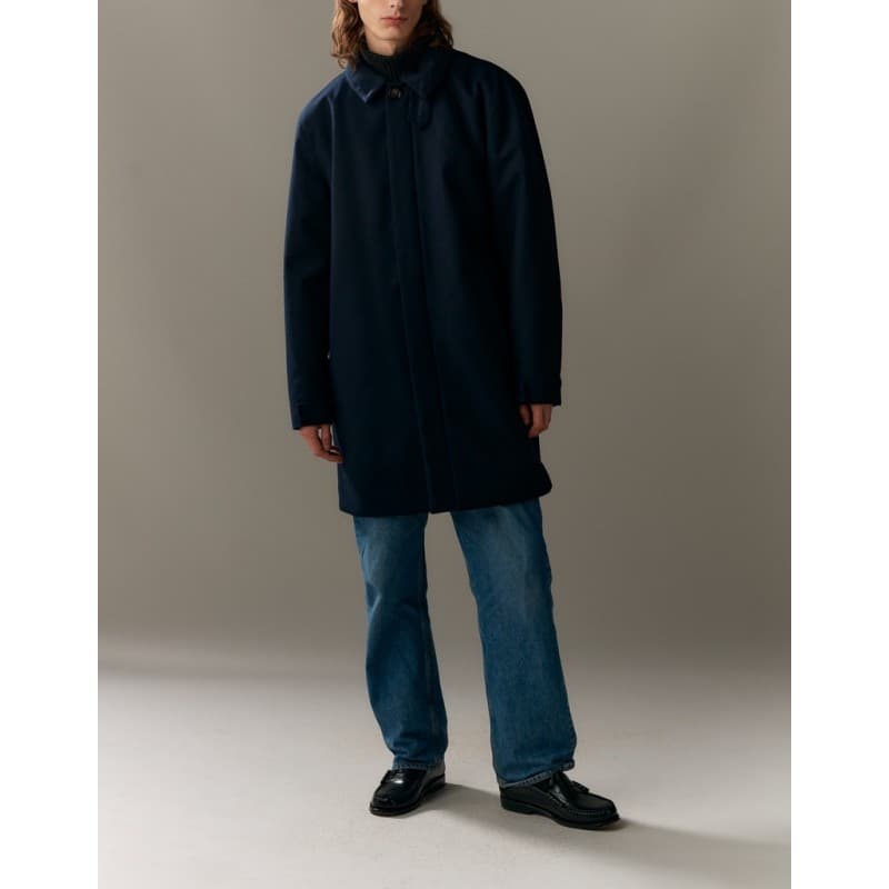 Manteau Long Dong Techwool Navy WELTER SHELTER - M