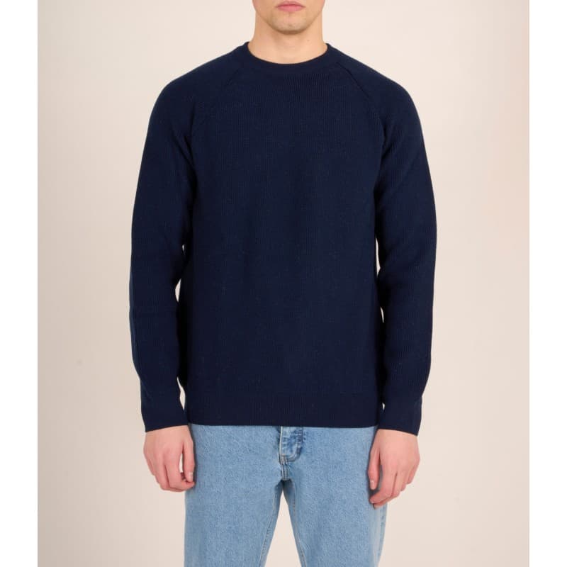 Pull mérino côtelé marine KNOWLEDGE COTTON APPAREL - S