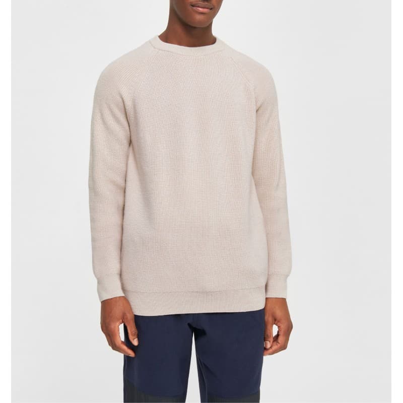 Pull mérino côtelé écru KNOWLEDGE COTTON APPAREL - M