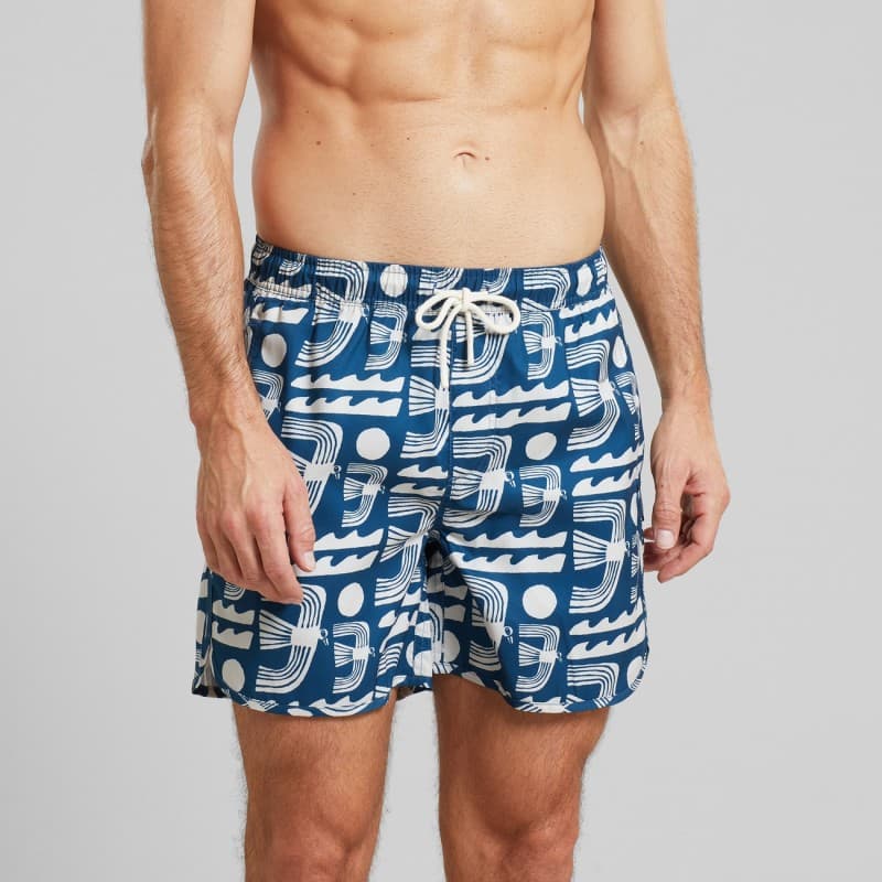 Short de bain recyclé Seagulls Majolica Blue DEDICATED - L