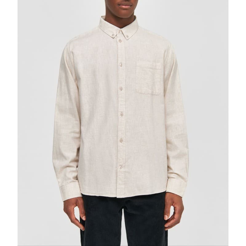 Chemise en flanelle bio grège KNOWLEDGE COTTON APPAREL - L