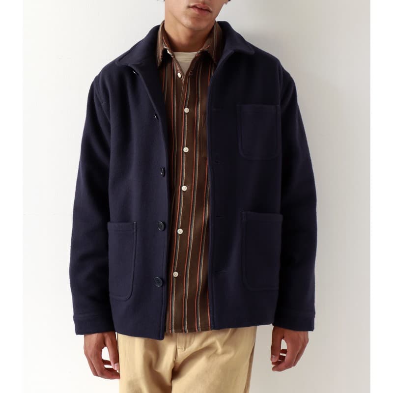 Veste de travail en laine Melton Navy Iris FAR AFIELD - S