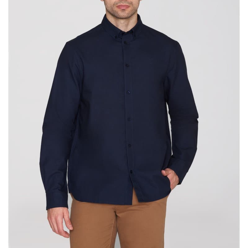 Chemise en oxford bio bleu marine KNOWLEDGE COTTON APPAREL - XS