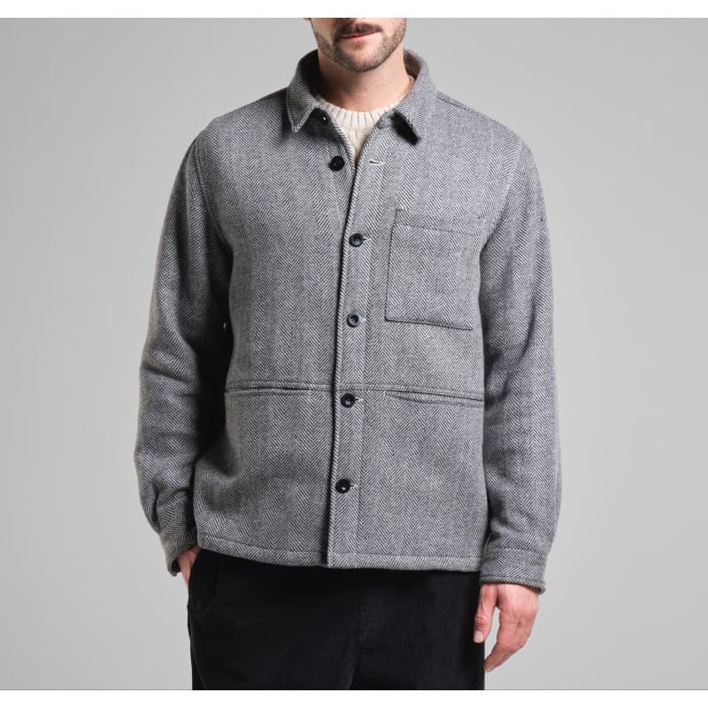 Veste en laine Fagersta Herringbone Black DEDICATED - M