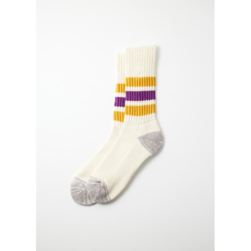 Chaussettes Ribbed Old School Yellow/Purple ROTOTO - 36-39FR/5-7US