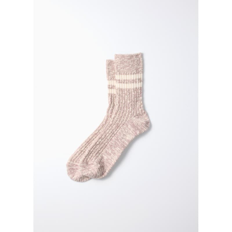 Chaussettes Organic Slub Stripe Smoky Purple ROTOTO - 36-39FR/5-7US