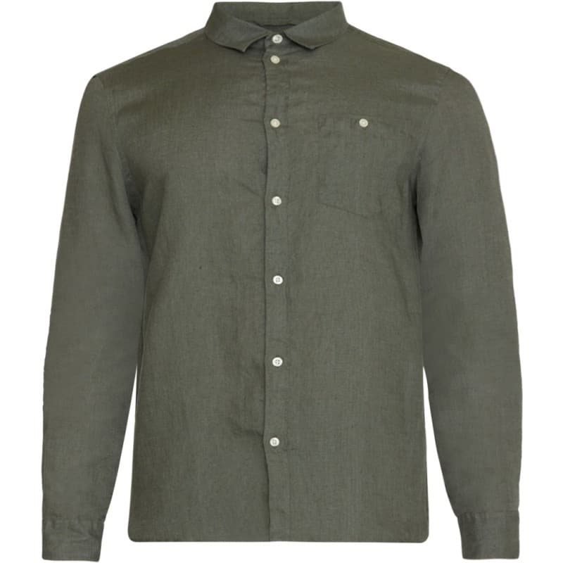 Chemise en lin bio kaki KNOWLEDGE COTTON APPAREL - XS