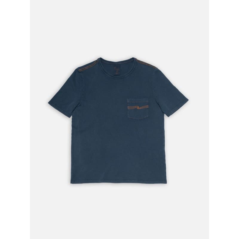 T-shirt à poche Ricky Washed Blue NUDIE JEANS - XL