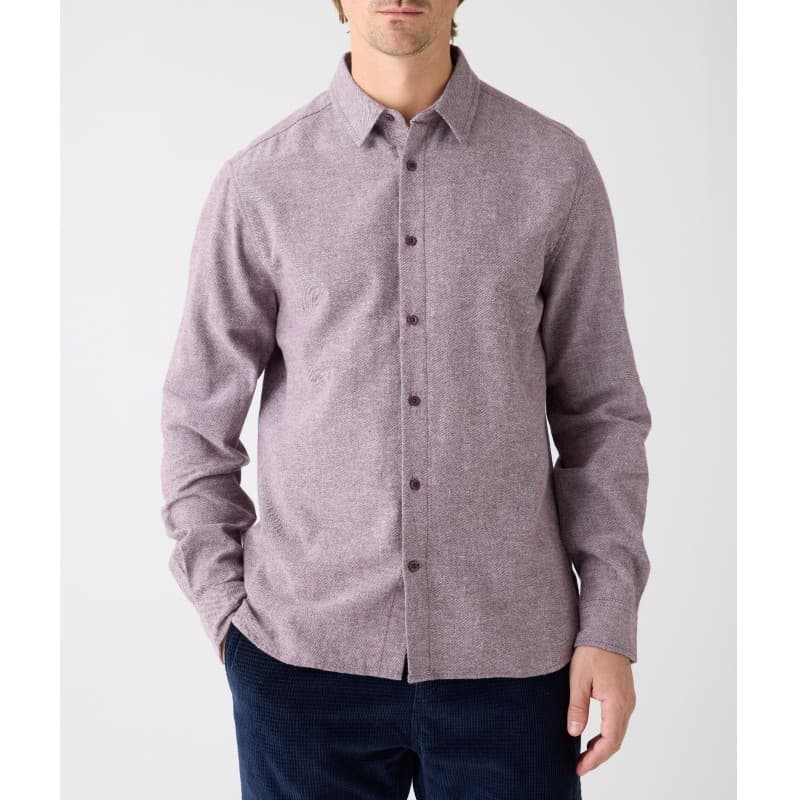 Chemise en flanelle bio bordeaux chiné KNOWLEDGE COTTON APPAREL - XXL