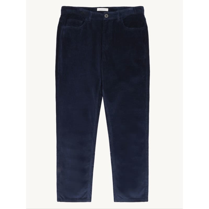 Pantalon 5 poches en velours bleu KNOWLEDGE COTTON APPAREL - 33US