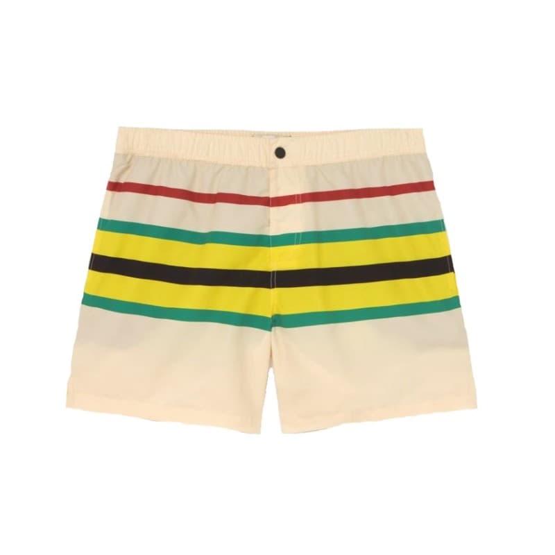Short de bain recyclé blanc cassé rayé THINKING MU - XL