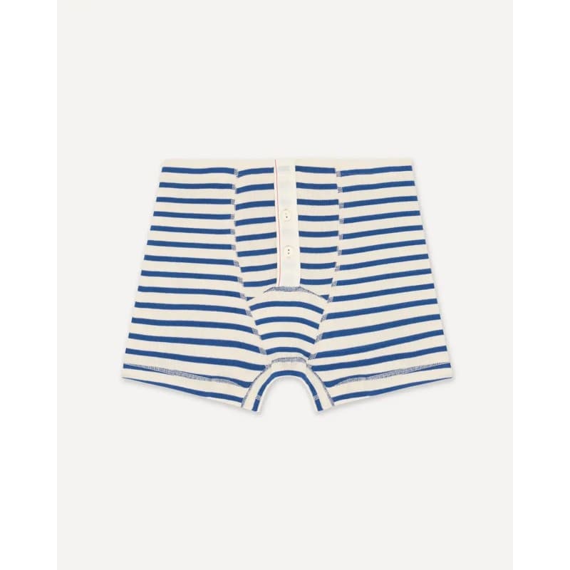 Boxer coton bio Albar Stripes Natural Blue HEMEN - XL