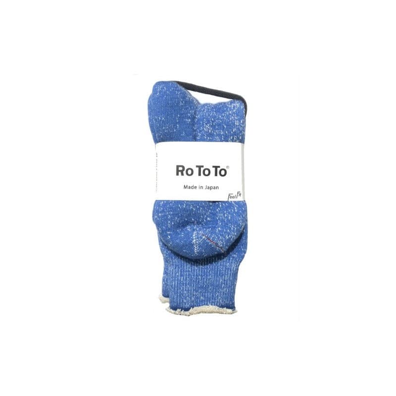Chaussettes bleues double face merino / coton bio ROTOTO - 42-45FR/9-11US