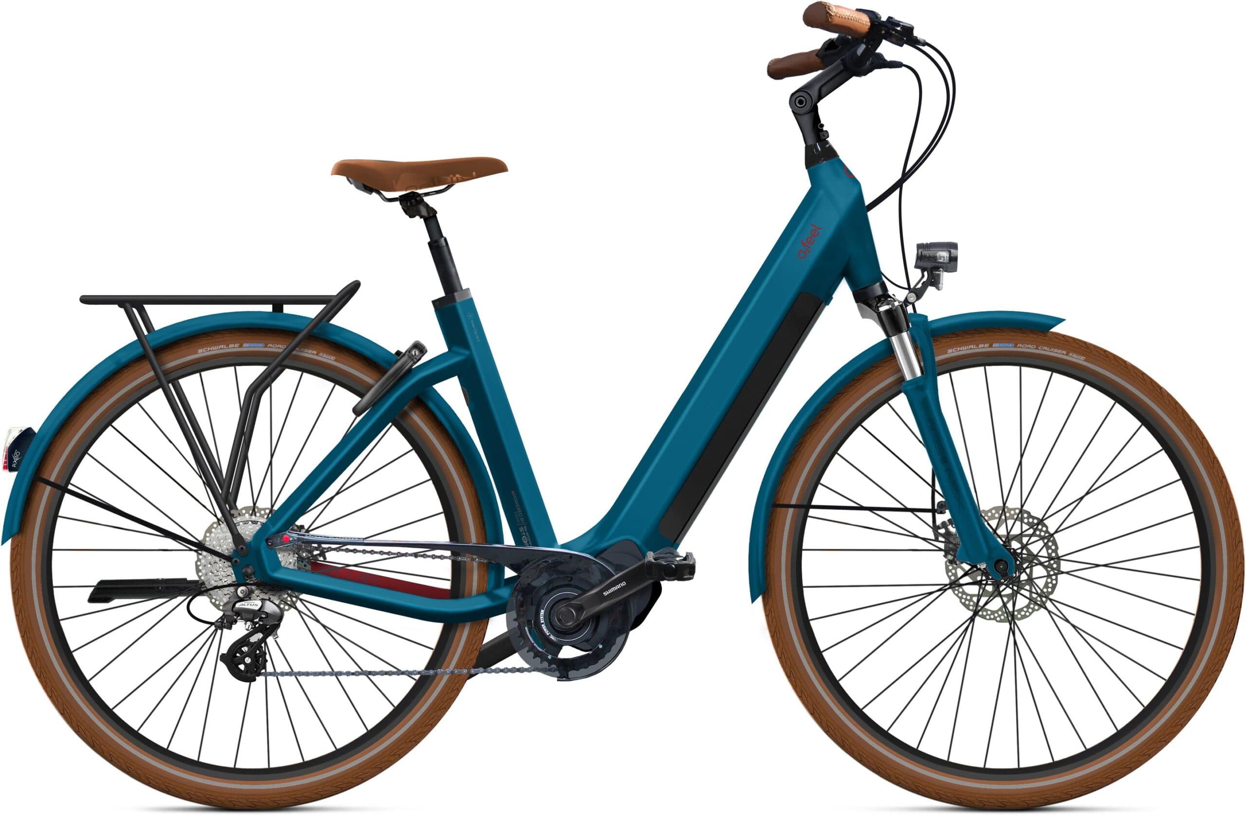 O2feel iSwan City Boost 5.1 - Vélo Électrique Premium - Bleu cobalt - L
