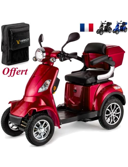 Scooter électrique 4 roues pour seniors et PMR personnes à mobilité réduite VELECO FASTER 1000 watts