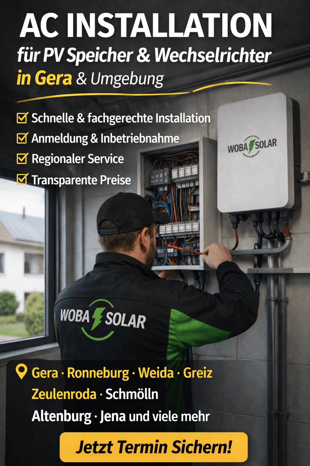 AC Installation für PV Speicher & Wechselrichter in Gera & Umgebung