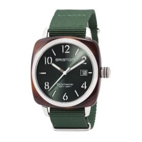 Montre Briston Clubmaster Classic Acétate écaille de tortue cadran vert soleillé