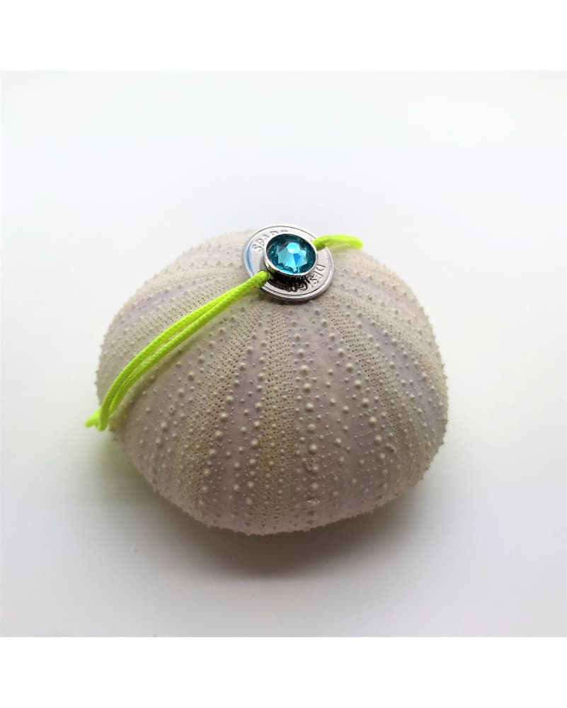 bracelet cordon hublot jaune fluo - argenté