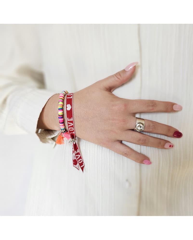 Duo de Bracelets Fun - LOVE (composé de bij129-01 + bij130-01)