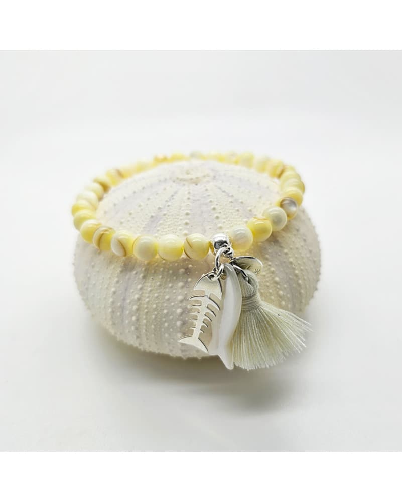 Bracelet Régate - argenté jaune pastel
