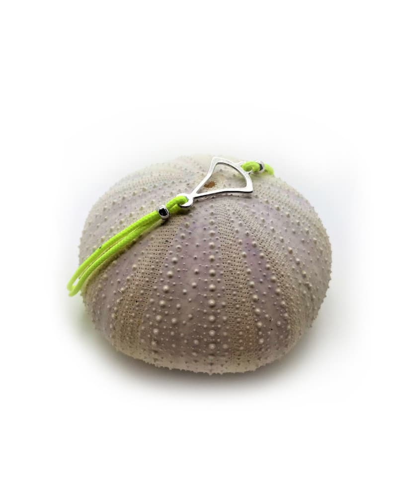 Bracelet cordon Minimaliste - Jaune Fluo - argenté