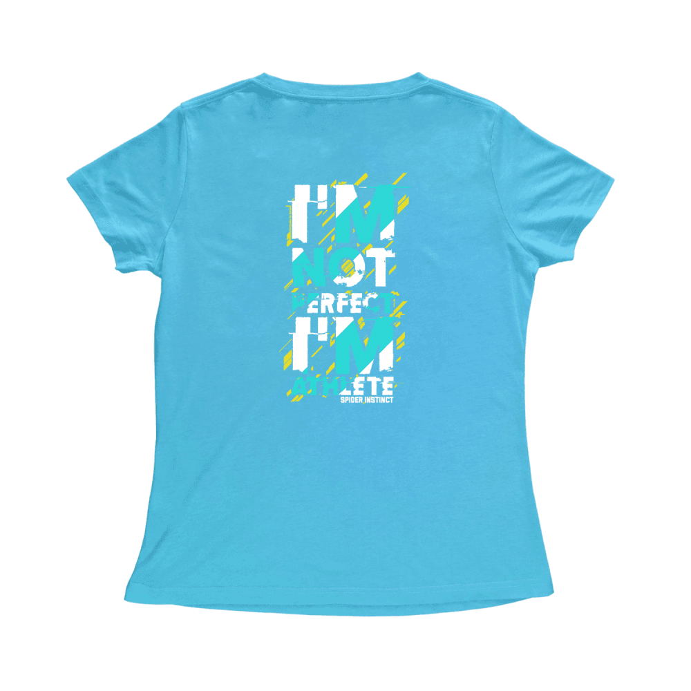 T-shirt I'm Not Perfect I'm Athlete W Light Turquoise - Spider Instinct®