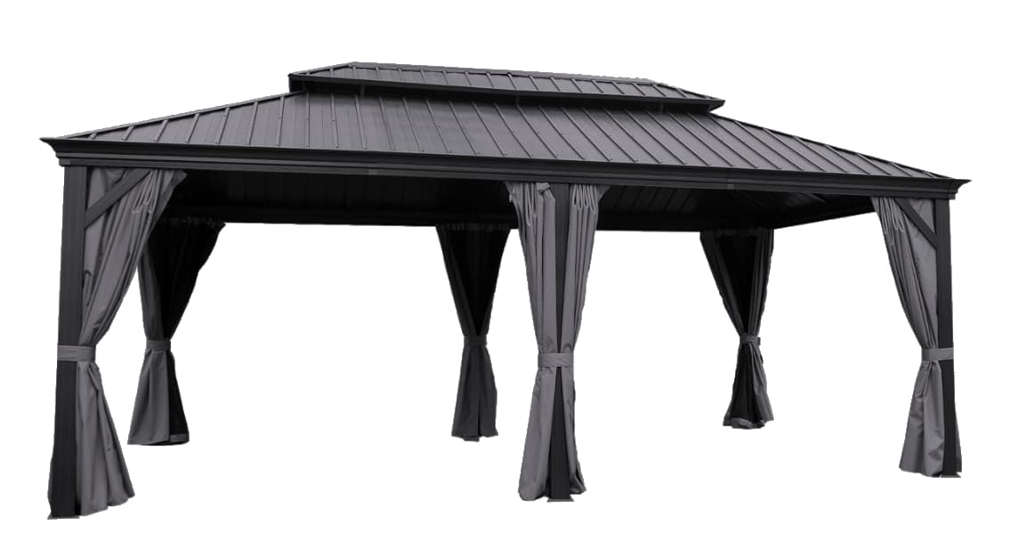 Pawilon Ogrodowy PREMIUM 3.65 x 5.95m Wiata ogrodowa Corciano Stalowy dach