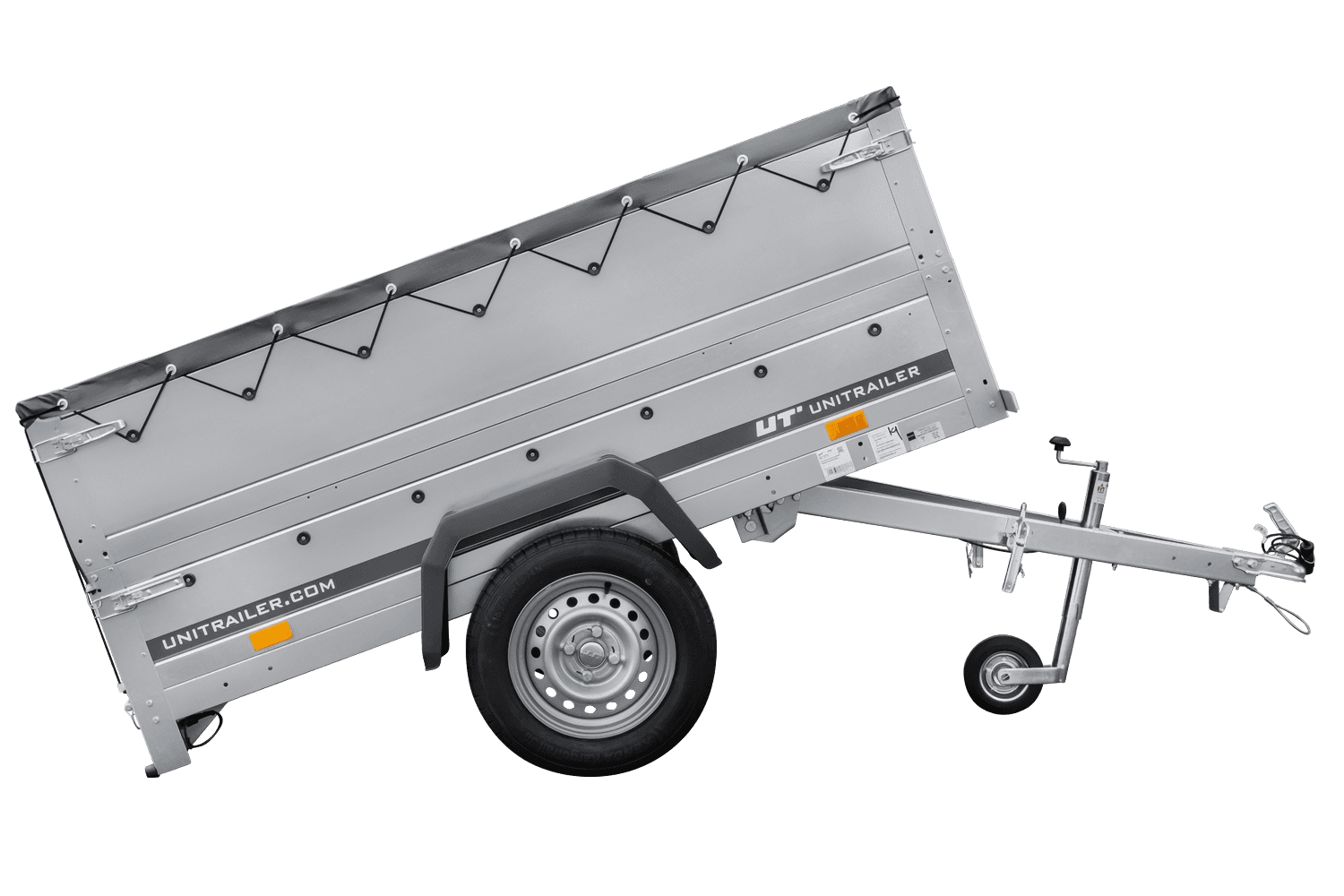 Kippbarer Pkw Anhänger GARDEN TRAILER 200 KIPP mit zusätzlichen Bordwänden, Stützrad und Flachplane