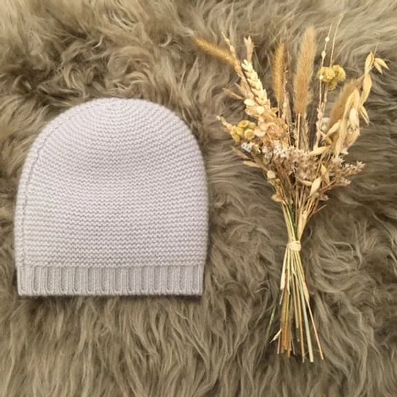 Bonnet cachemire en point mousse BOA - 6M -12M -18M - 2A - Mastic