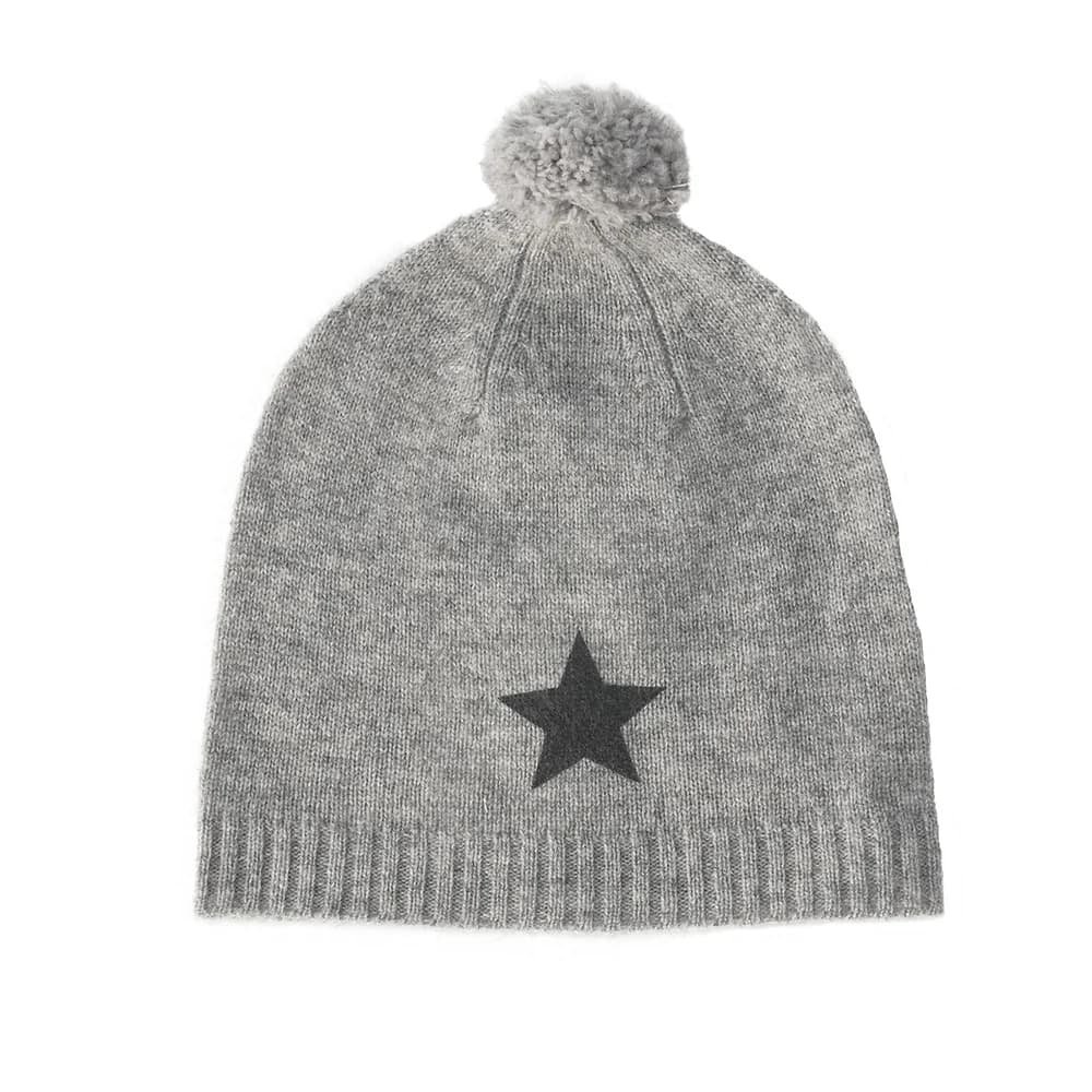 Bonnet cachemire avec une étoile et un pompon MAGA - T1 - 12M -18M - 2A - 4A - bleu