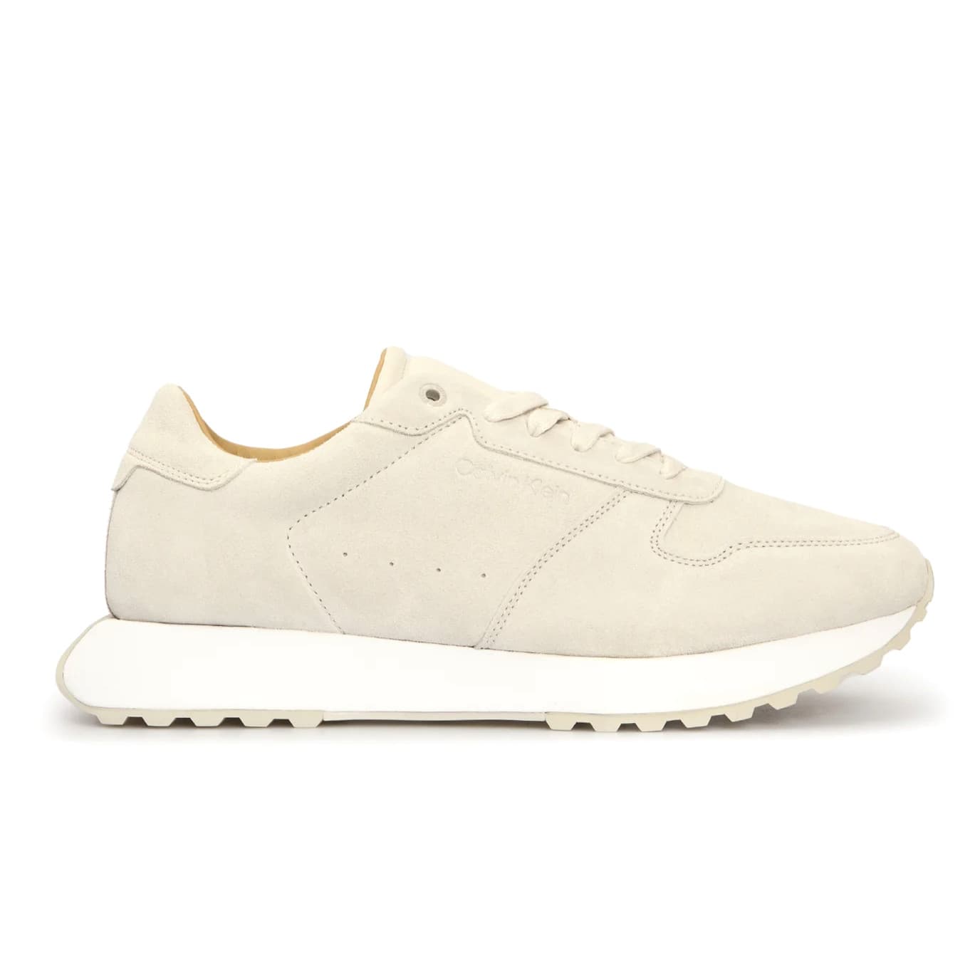 BASKET CALVIN KLEIN EN CUIR DAIM CREME