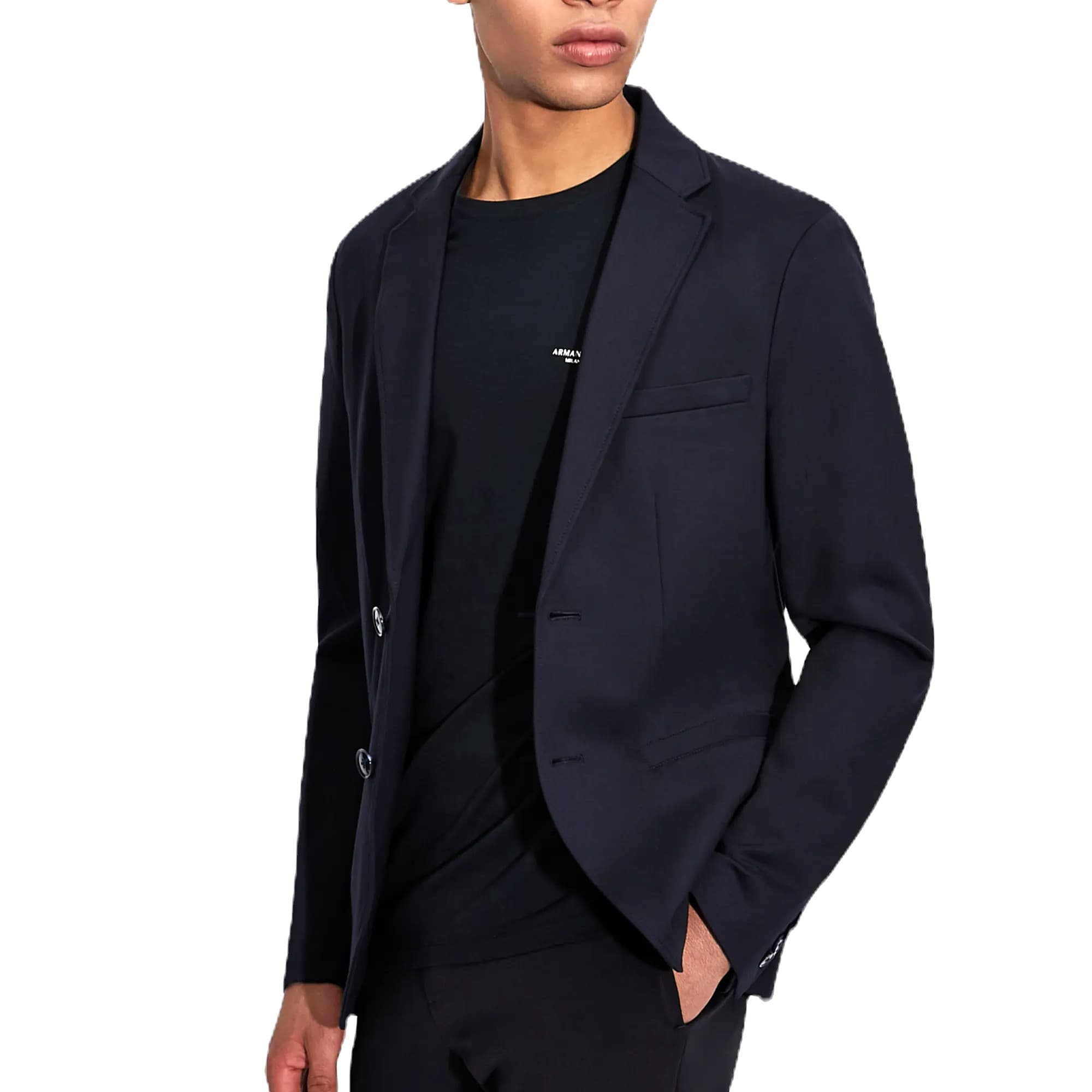 T-SHIRT ARMANI EXCHANGE COUPE CLASSIQUE JERSEY BLEU NUIT