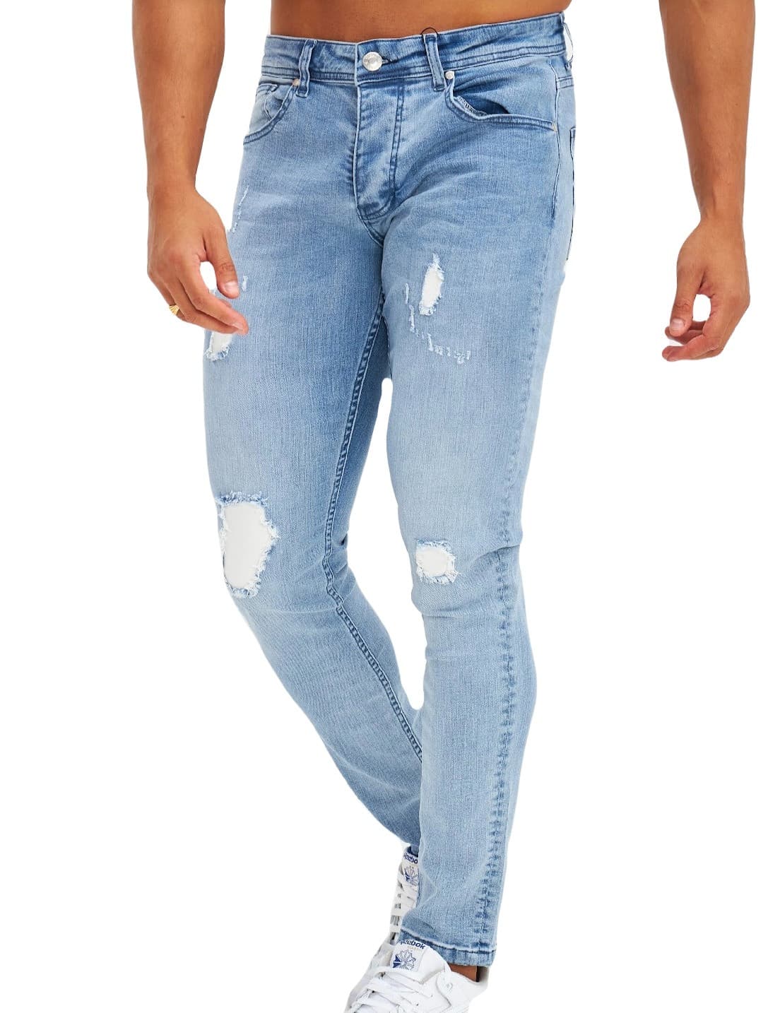 JEANS MON BLEU BLEU CLAIR DESTROY CONFORT SLIM FIT