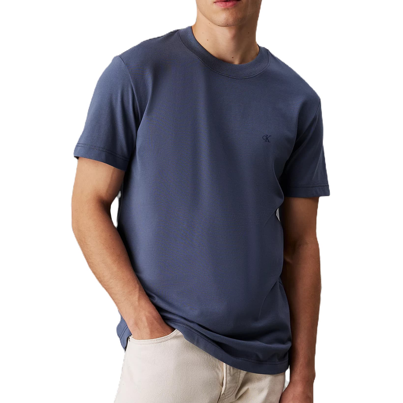 T-SHIRT EN JERSEY ÉPAIS AVEC MONOGRAMME BLUE