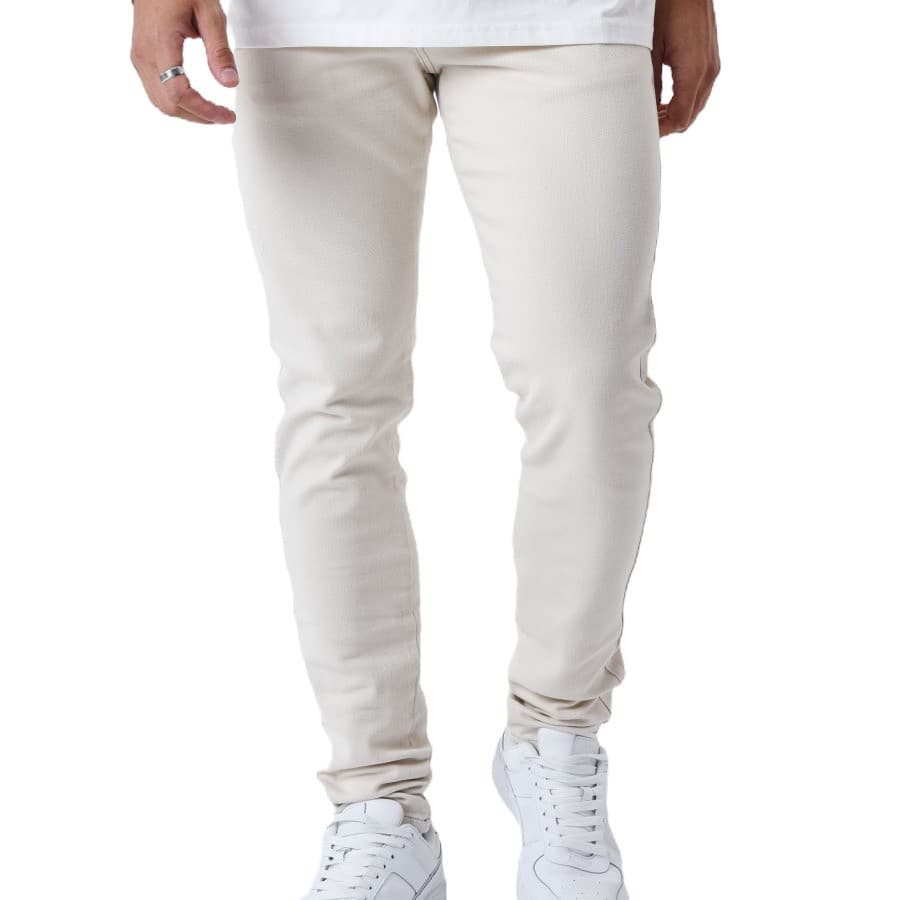 JEANS PROJECT X PARIS SLIM SURPIQURE CONTRASTEE BEIGE