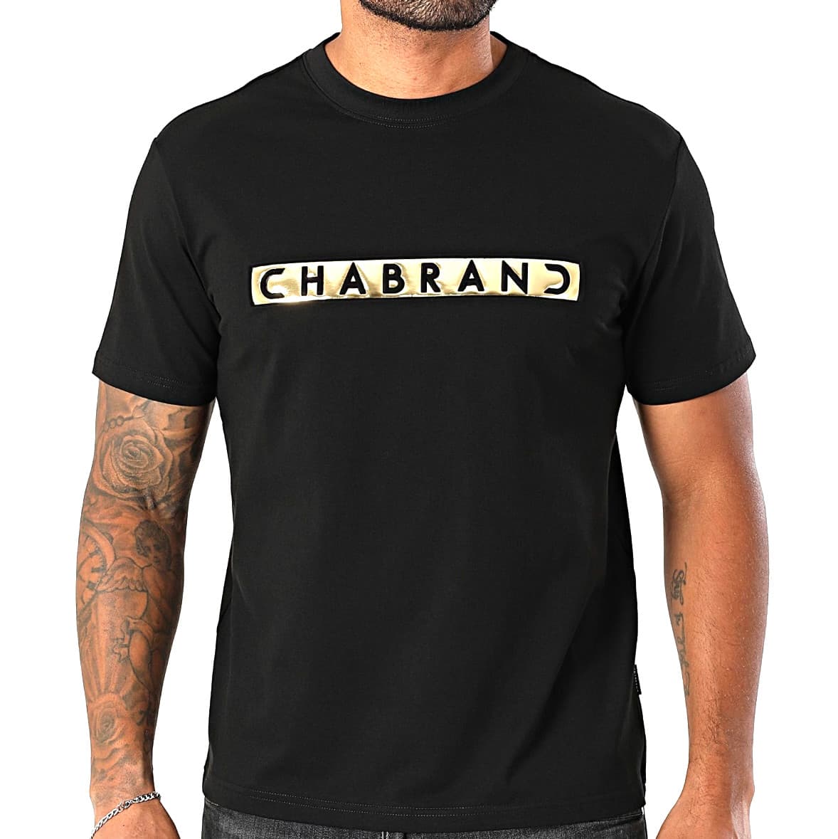 T-SHIRT CHABRAND NOIR LOGO DORÉ