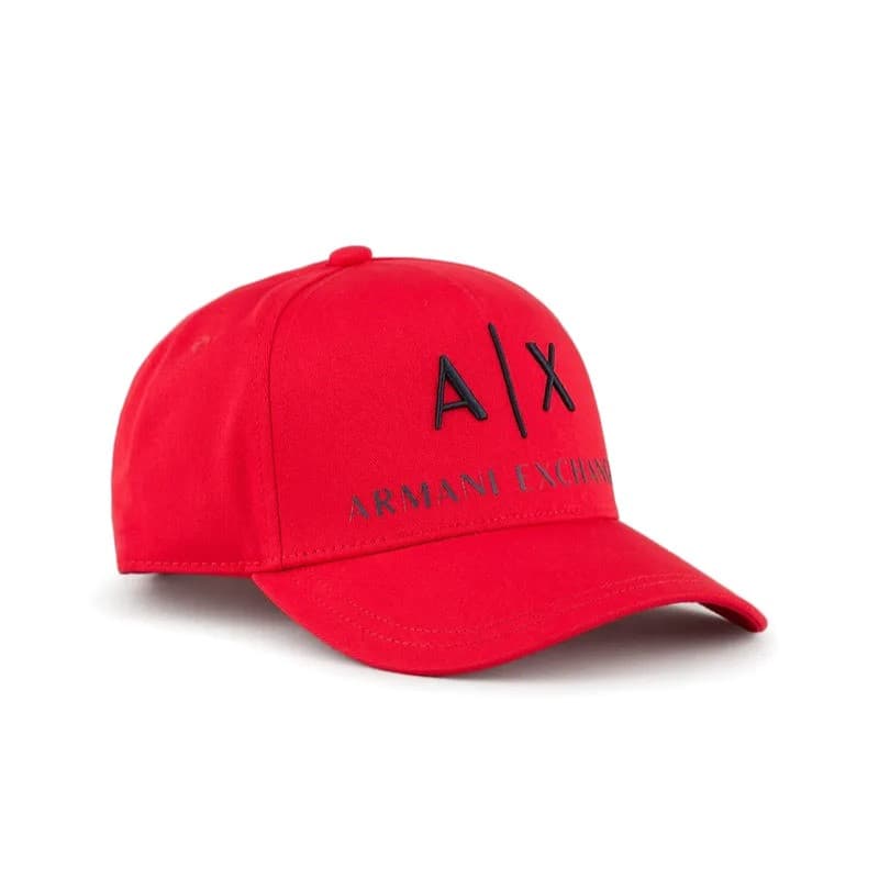 CASQUETTE ARMANI EXCHANGE GROS LOGO ROUGE NOIR
