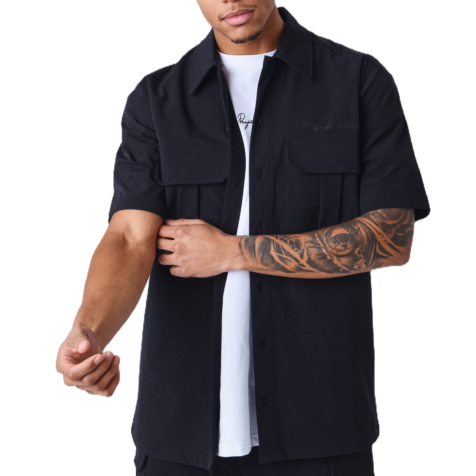 CHEMISE MANCHE COURTE UNI PROJECT X PARIS NOIR