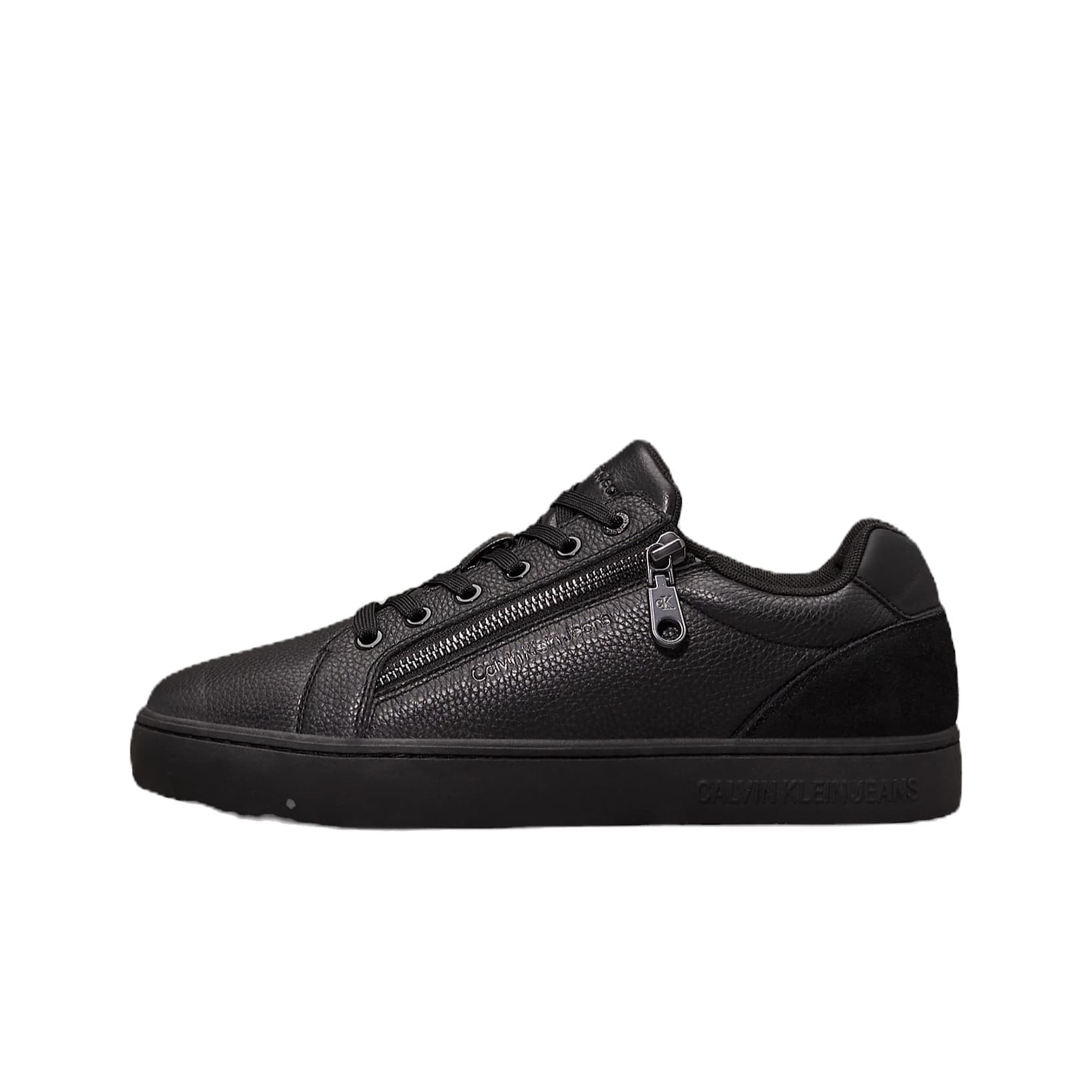 BASKET CALVIN KLEIN CUIR ZIPPÉ NOIR